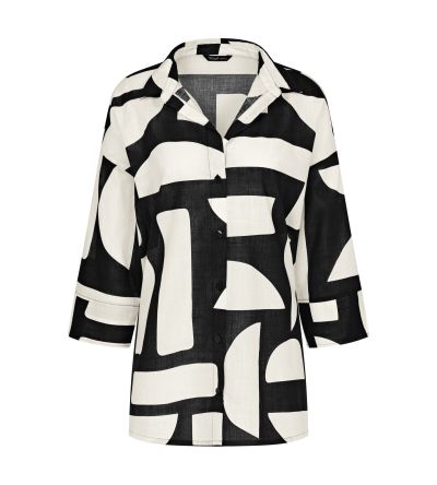 Плажна Риза Триумф Summer Wear Boyfriend Shirt  черно бяла комбинация