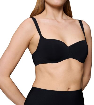 Сутиен Триумф с банел и оформена чашка с Push up ефект Body Make up Illusion Balconette черен