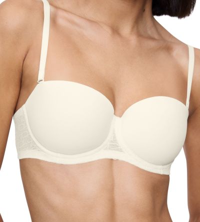 Сутиен Триумф с банел и оформени чашки с откачащи се презрамки Signature Sheer WDP цвят екрю