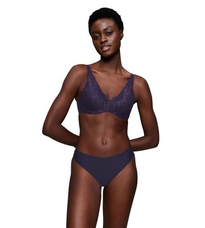 Бикини Триумф класическа кройка Body Make up Illusion Lace Highleg Tai тъмно сини