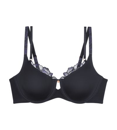 Сутиен с банел и мека чашка тип Минимайзер Wild Gardenia Florale  W01 черен