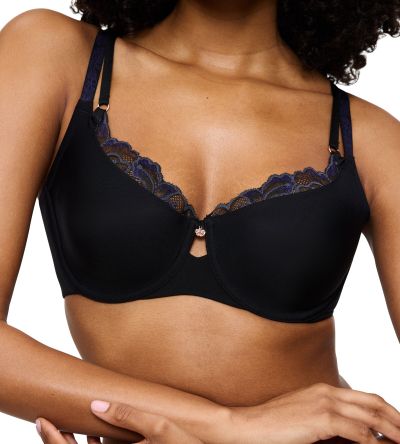Сутиен с банел и мека чашка тип Минимайзер Wild Gardenia Florale  W01 черен