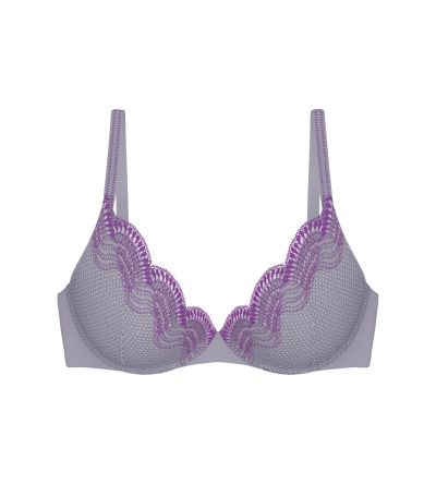 Сутиен Триумф с банел и оформена чашка с Push Up ефект Comfort Glam WHU светло сив