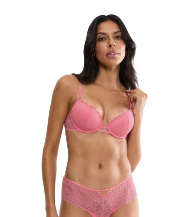 Сутиен триумф с банел и оформена чашка с Push Up ефект That Night in Vegas цвят дива роза 