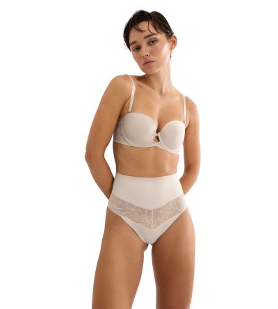 Стягащи бикини тип прашка с висока талия Comfort Contour Highwaist String бежеви