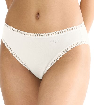 Бикини Слоги класическа кройка Sloggi Go Grush High Leg C3P опаковка от 3 броя копринено бели