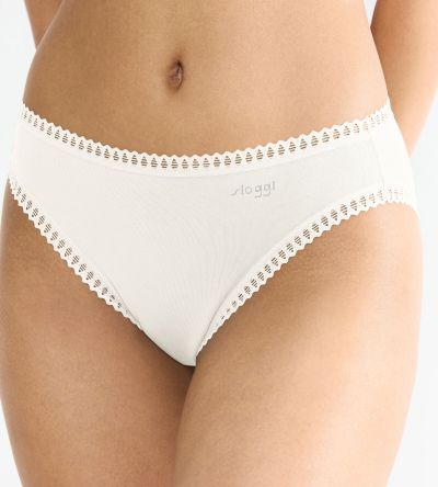 Бикини Слоги класическа кройка Sloggi Go Grush High Leg C3P опаковка от 3 броя копринено бели