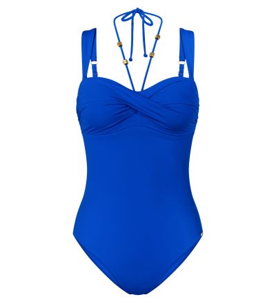 Цял бански Триумф без банел с оформена чашка Summer Twist OPD 01 кралски синьо