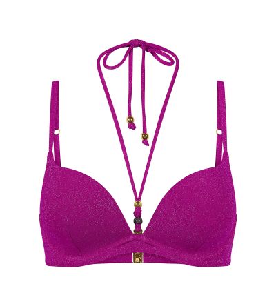 Горна част на бански Триумф с банел и оформена чашка с повдигащ Push Up ефект Summer Sunset WHU цвят малина